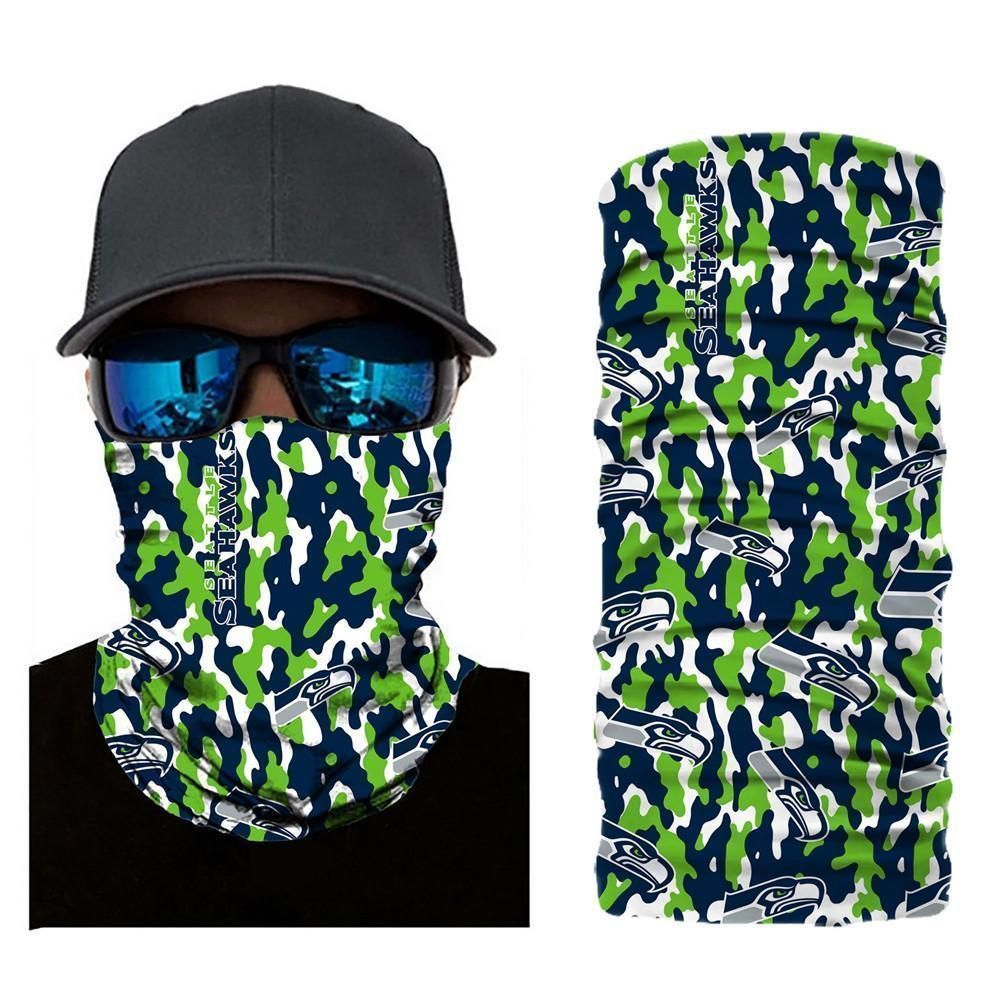 CAMO SEATTLE SEAHAWKS FACE MASK BANDANAS