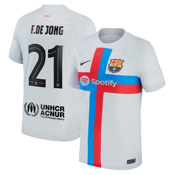 Frenkie de Jong Barcelona Nike 2022/23 Third Breathe Stadium Replica Player Jersey - Gray