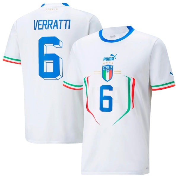 Marco Verratti Italy National Team Puma 2022/23 Away Replica Player Jersey - White