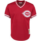 Barry Larkin Cincinnati Reds Cooperstown Collection Mesh Batting Practice Button-Up Jersey - Red