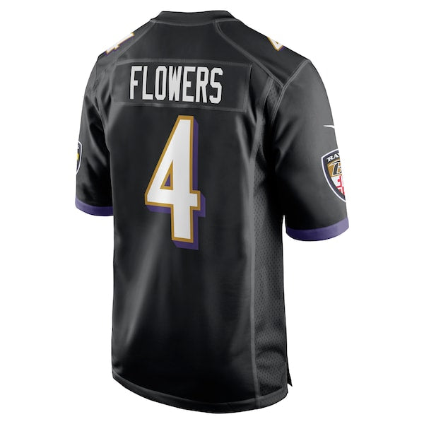 Zay Flowers Baltimore Ravens Nike Team Game Jersey - Black/White