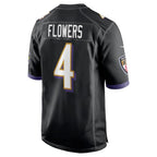 Zay Flowers Baltimore Ravens Nike Team Game Jersey - Black/White