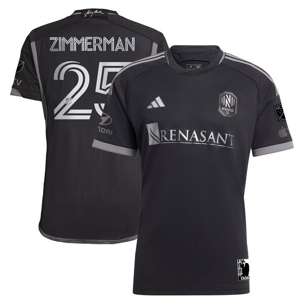 Walker Zimmerman Nashville SC adidas 2024 Man In Black Kit Authentic Player Jersey - Black