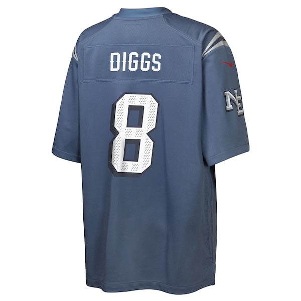 Stefon Diggs New England Patriots Nike Youth 2025 Rivalries Collection Game Jersey - Storm Blue