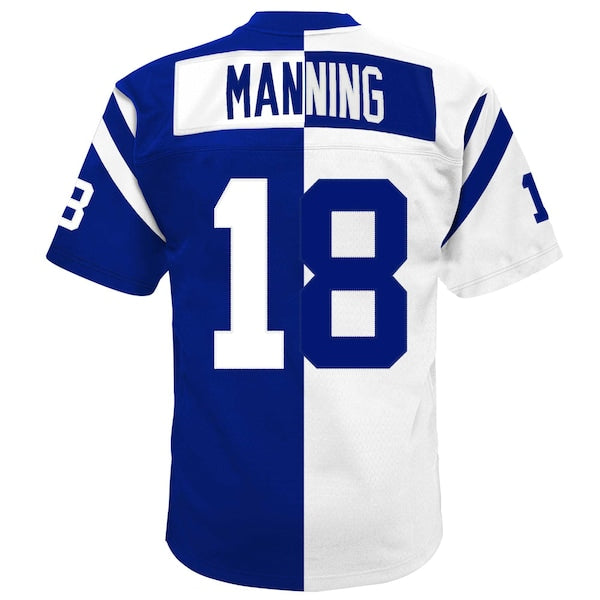 Peyton Manning Indianapolis Colts Youth Split Legacy Jersey - White/Royal