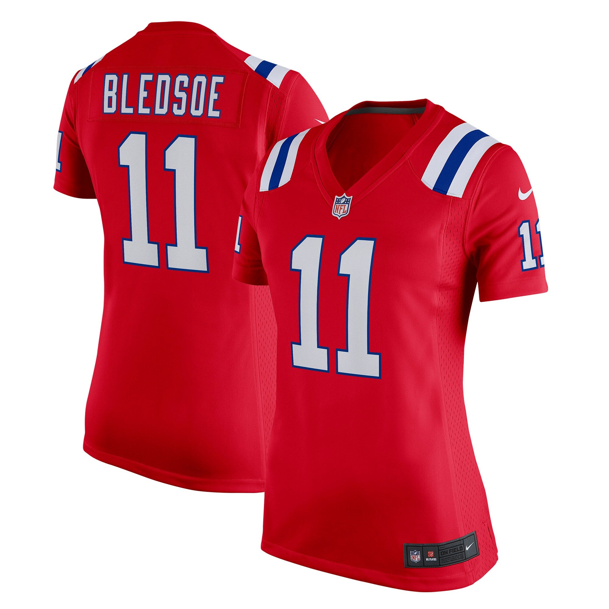 Drew Bledsoe New England Patriots Nike Women's Game Retired Player Jersey - Navy/Red