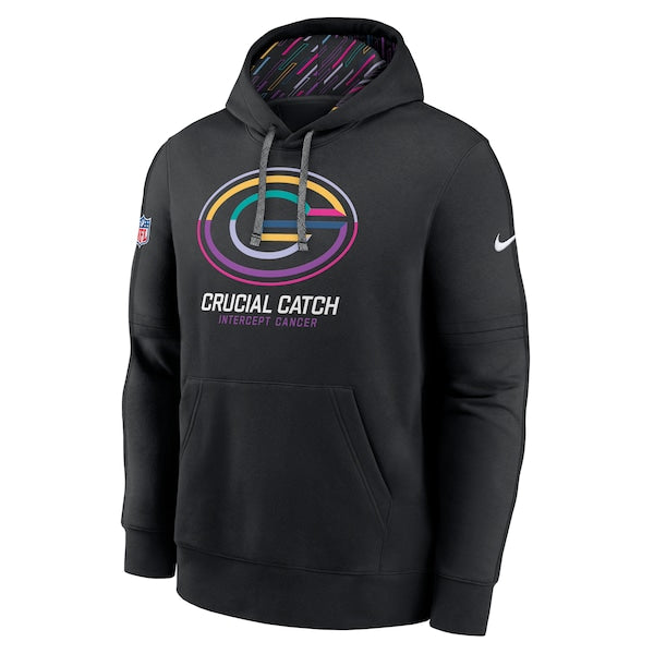 Green Bay Packers Nike 2024 NFL Crucial Catch Club Pullover Hoodie - Black