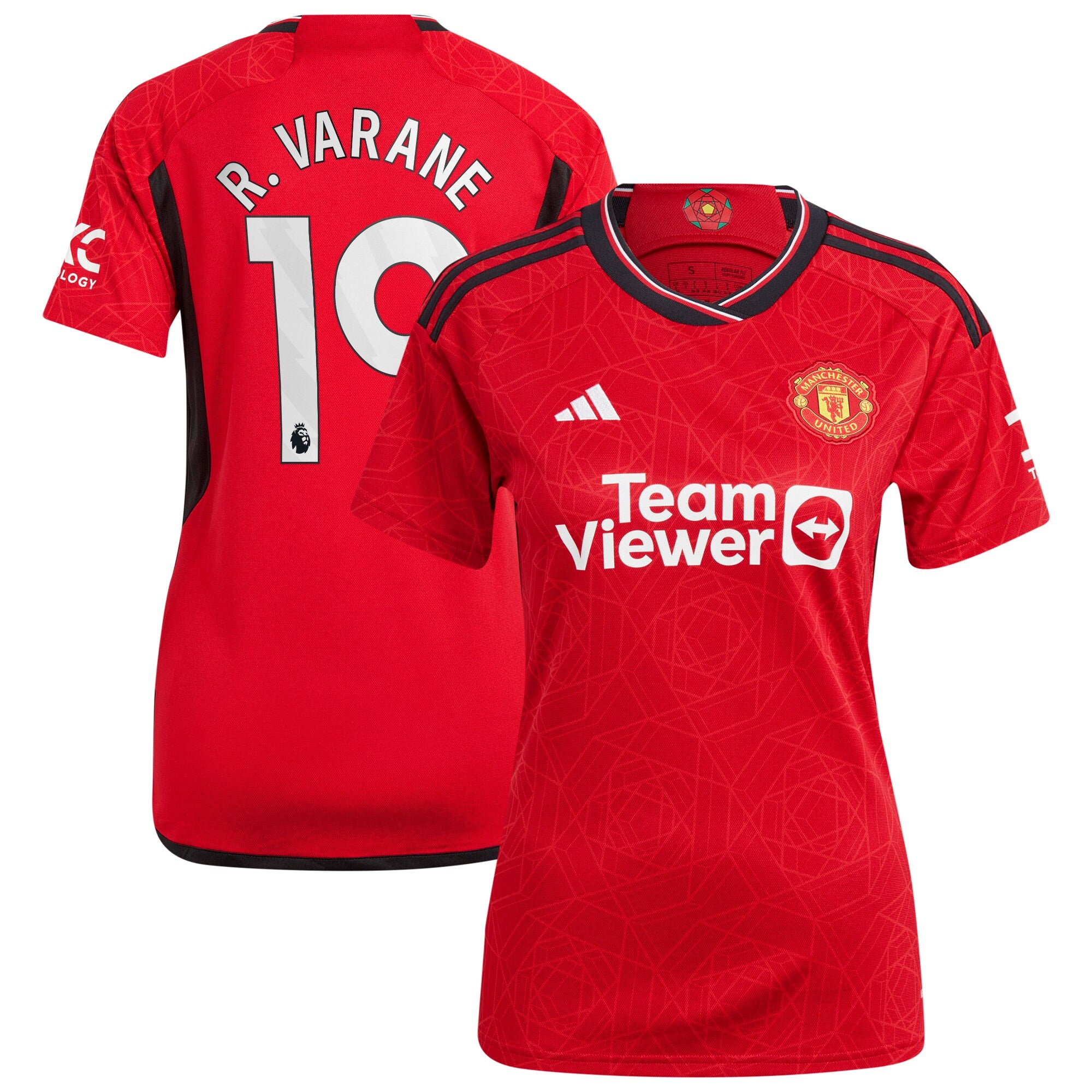 Raphael Varane Manchester United adidas Women's 2023/24 Away Replica Player Jersey - Green/Red