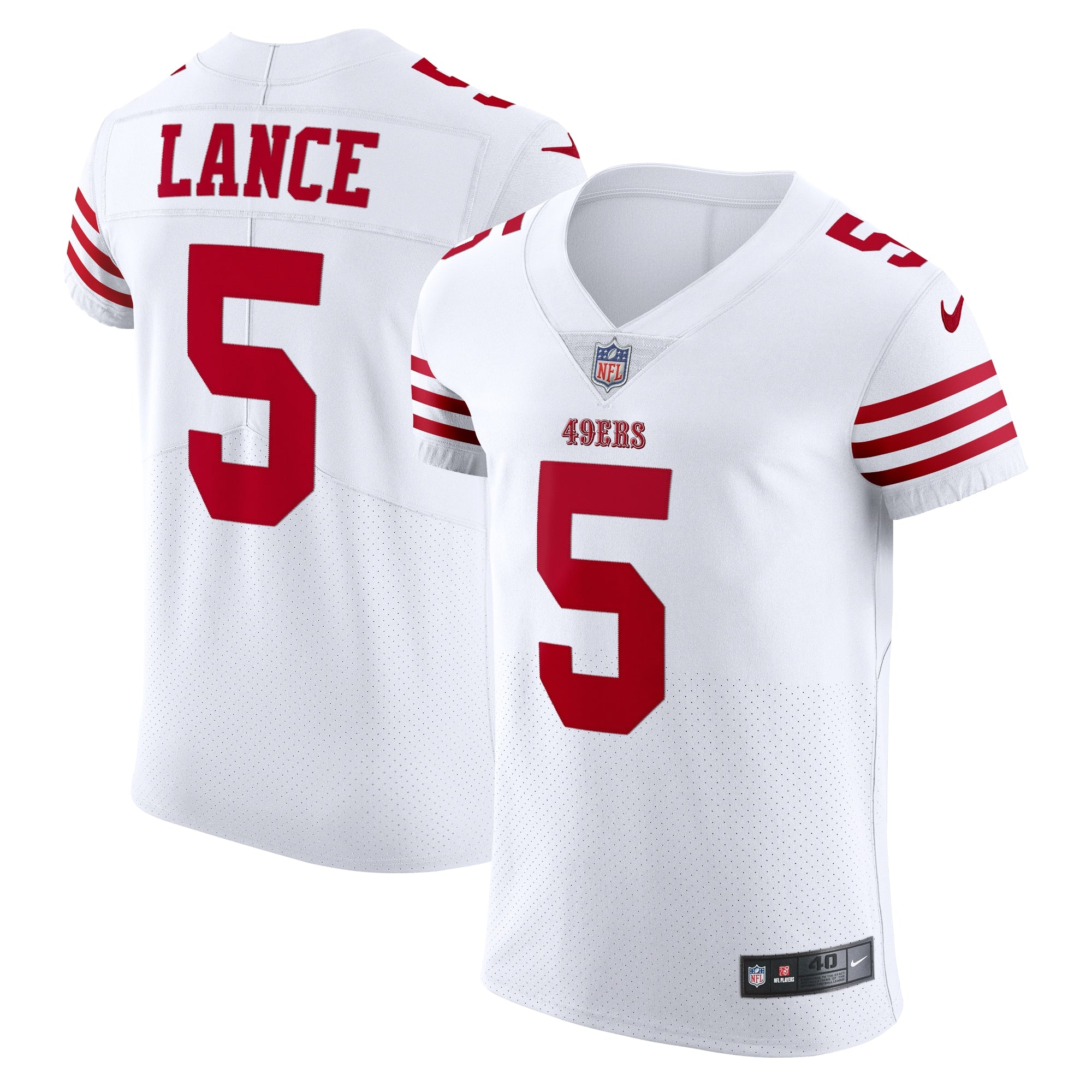 Trey Lance San Francisco 49ers Nike Vapor Elite Jersey - Scarlet/White