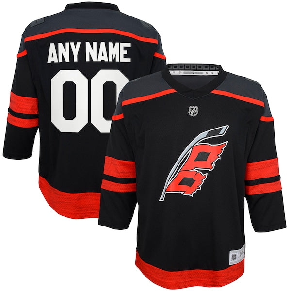 Carolina Hurricanes Youth Home Replica Custom Jersey - Black