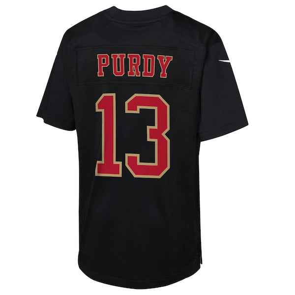 Brock Purdy San Francisco 49ers Nike Youth Super Bowl LVIII Patch Carbon Fashion Game Jersey - Black