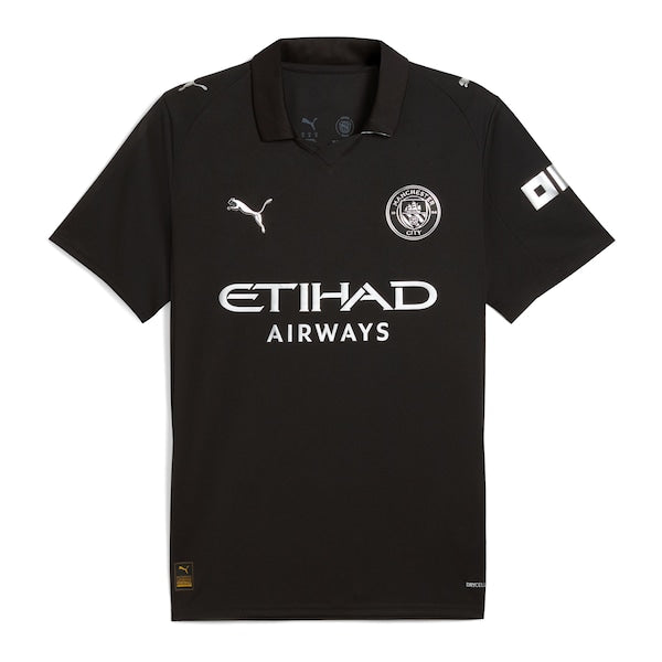 Manchester City Puma 2025/26 Away Replica Custom Jersey - Black/Light Blue/Green