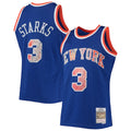 John Starks New York Knicks 1991/92 Hardwood Classics NBA 75th Anniversary Diamond Swingman Jersey - Blue