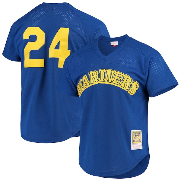 Ken Griffey Jr. Seattle Mariners Cooperstown Mesh Batting Practice Jersey - Royal/Navy