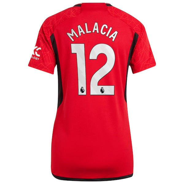 Tyrell Malacia Manchester United adidas Women's 2023/24 Home Replica Player Jersey - Red/Green