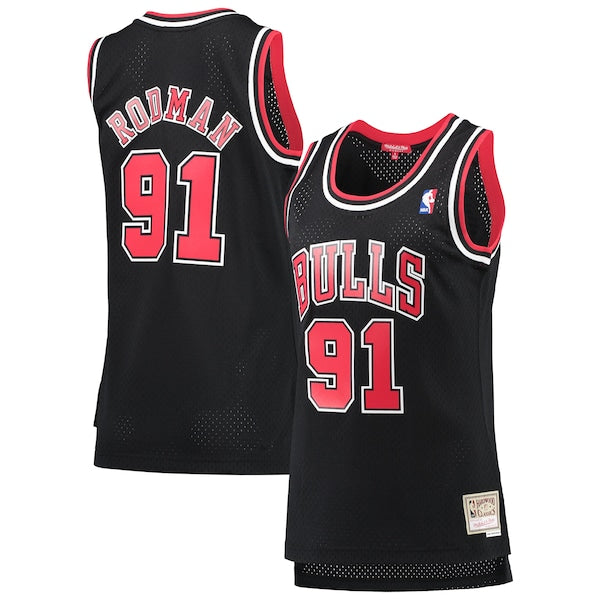 Dennis Rodman Chicago Bulls Women's  Hardwood Classics Swingman Jersey - Black