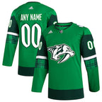 Nashville Predators adidas St. Patrick's Day Authentic Custom Jersey - Kelly Green