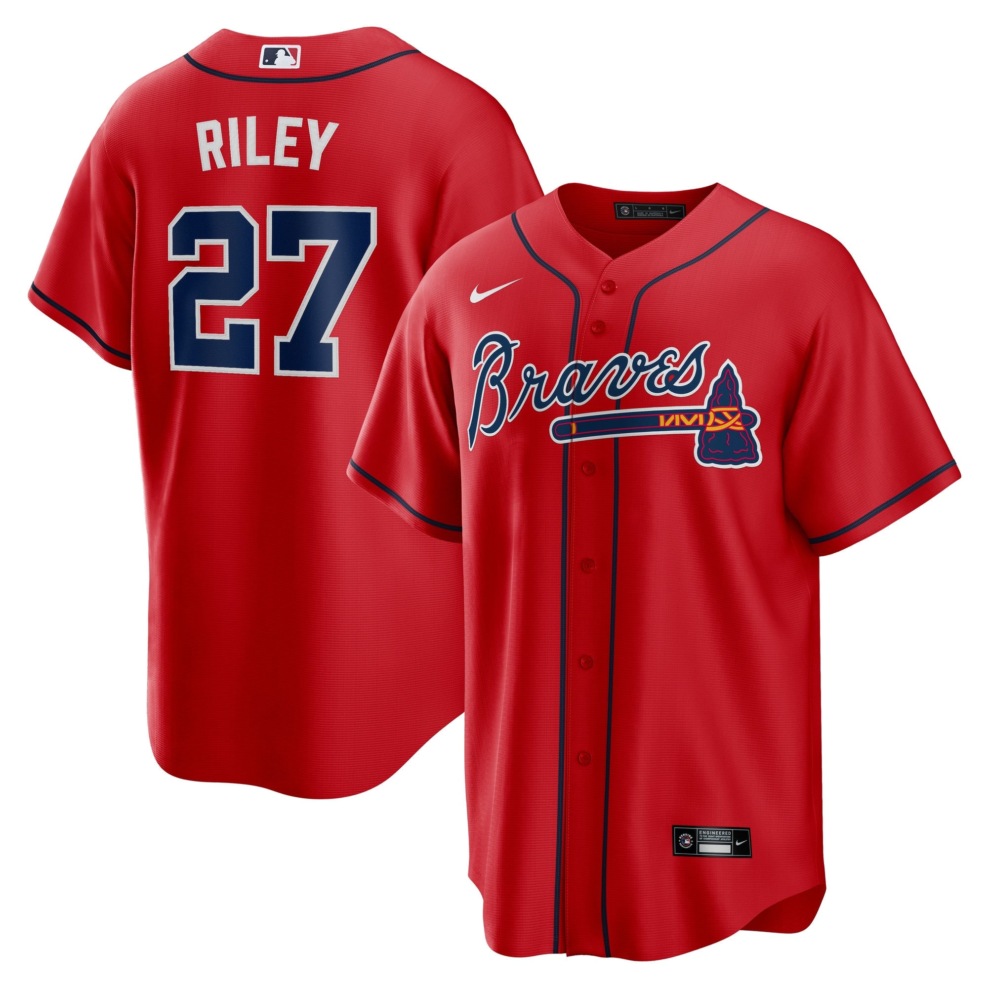 Austin Riley Atlanta Braves Nike Alternate Replica Jersey - Navy/White/Red