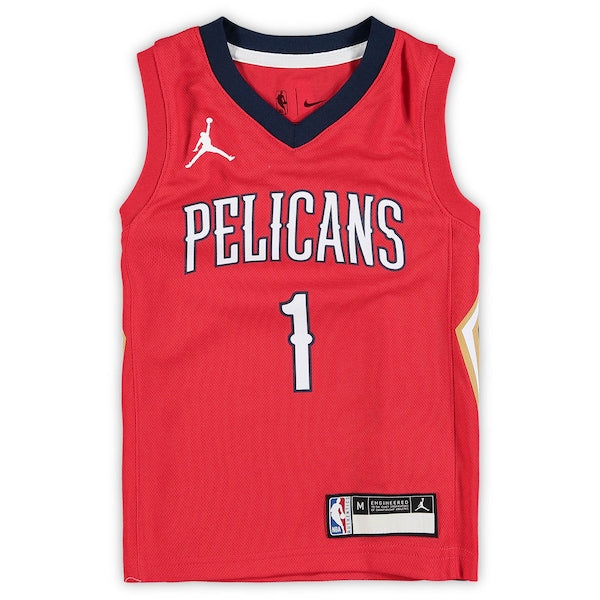 Zion Williamson New Orleans Pelicans Jordan Brand Preschool 2020/21 Fast Break Replica Jersey - Statement Edition - Red