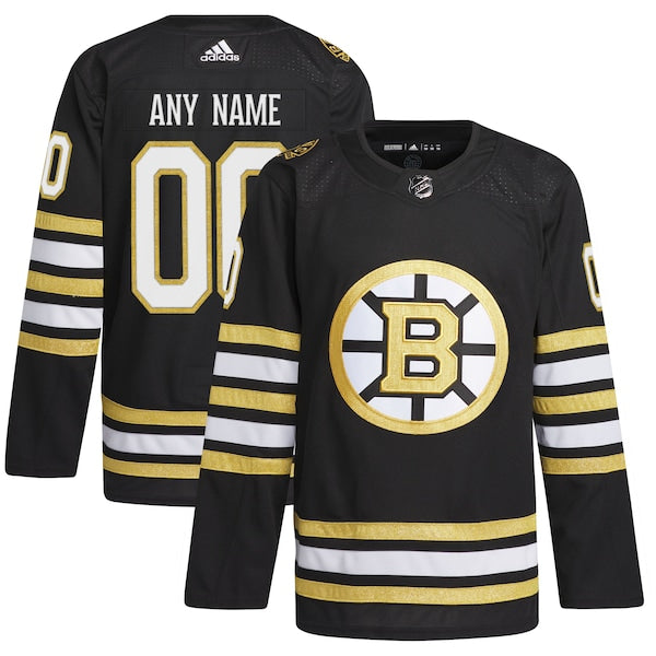 Boston Bruins adidas   100th Anniversary Primegreen Authentic Custom Jersey - Black