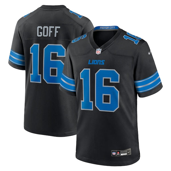 Jared Goff Detroit Lions Nike 2nd Alternate Game Jersey - Black/Blue
