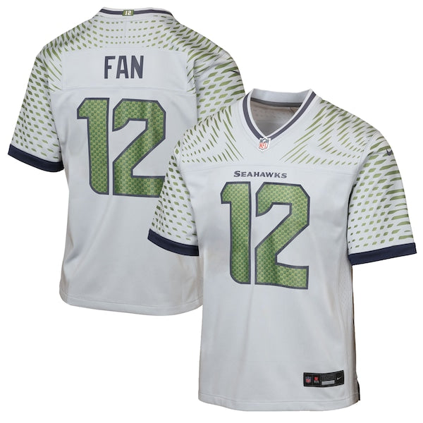 12s Seattle Seahawks Nike Youth 2025 Rivalries Collection Game Jersey - Wolf Gray