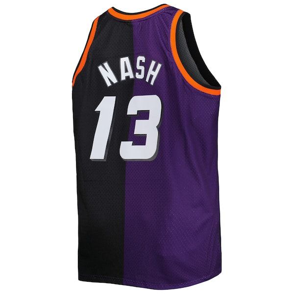 Steve Nash Phoenix Suns Big & Tall Hardwood Classics 1996/97 Split Swingman Jersey - Purple/Black