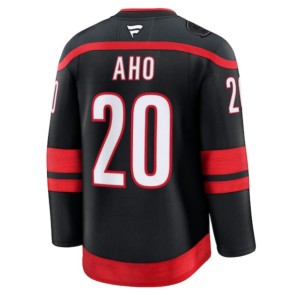 Sebastian Aho Carolina Hurricanes  Home Premium Jersey - Black/White/Red