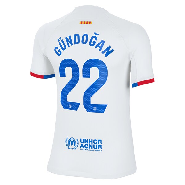 Ilkay Gündogan Barcelona Nike Youth 2023/24 Away Stadium Replica Player Jersey - White