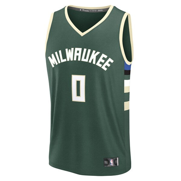 Damian Lillard Milwaukee Bucks  Youth Fast Break Replica Player Jersey - Icon Edition - Hunter Green