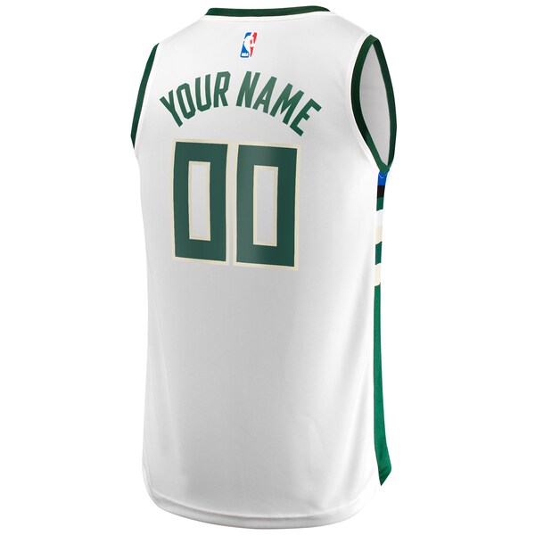Milwaukee Bucks  Youth Fast Break Replica Custom Jersey - Association Edition - White