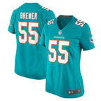 Aaron Brewer Miami Dolphins Nike Women's  Game Jersey -  Aqua
