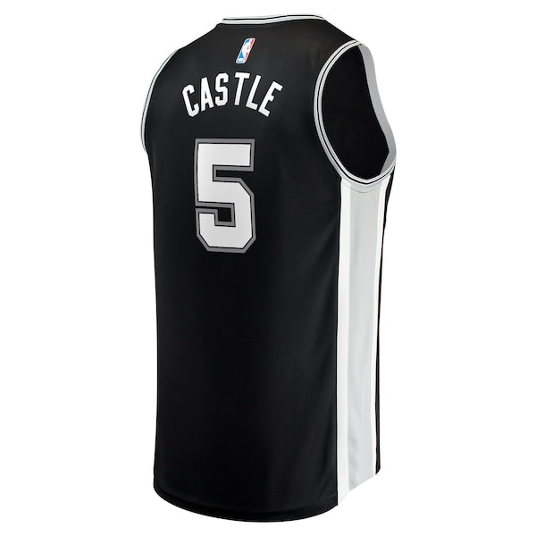 Stephon Castle San Antonio Spurs  Youth 2024 NBA Draft Fast Break Player Jersey - Icon Edition - Black