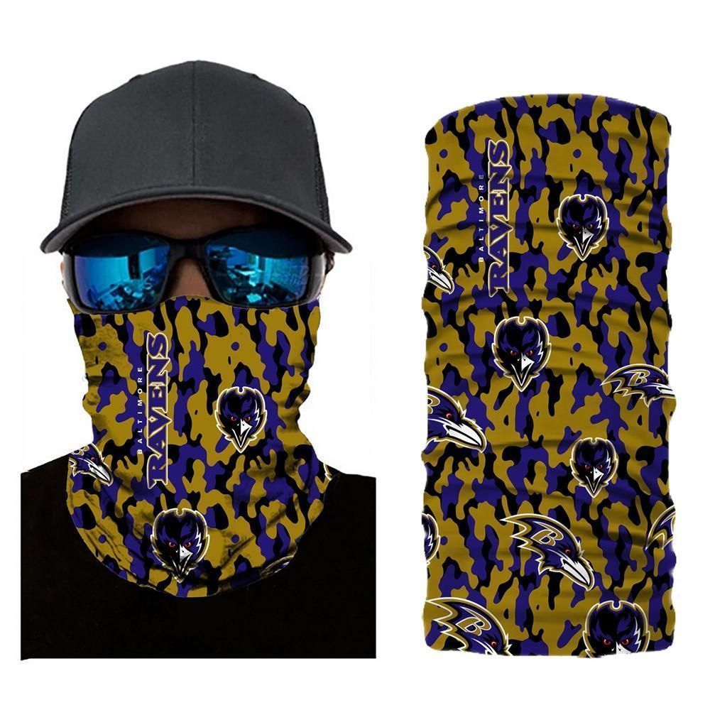 CAMO BALTIMORE RAVENS FACE MASK BANDANAS