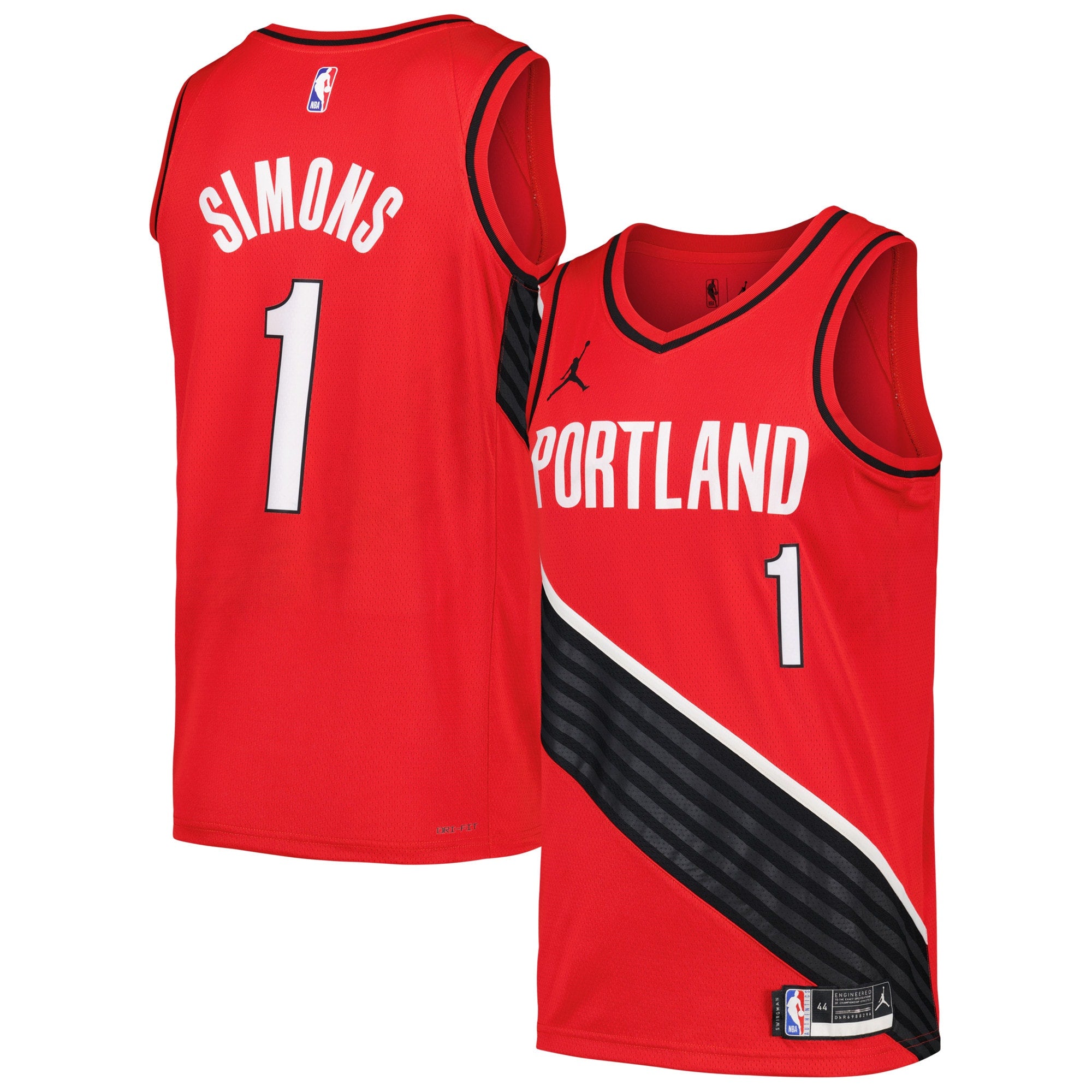 Anfernee Simons Portland Trail Blazers Nike Swingman Player Jersey - City Edition - Black/Red