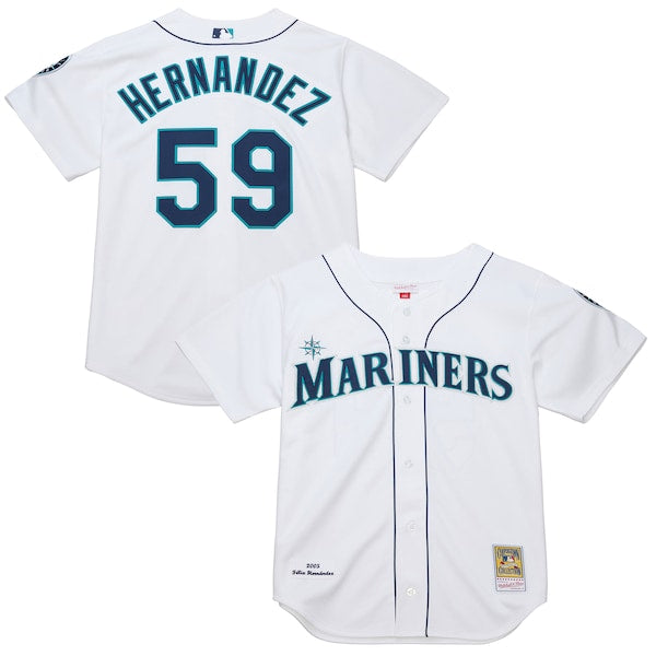 Felix Hernandez Seattle Mariners  Cooperstown Collection Authentic Jersey – White
