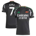 Bukayo Saka Arsenal adidas 2024/25 Away Replica Player Jersey - Black