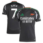Bukayo Saka Arsenal adidas 2024/25 Away Replica Player Jersey - Black