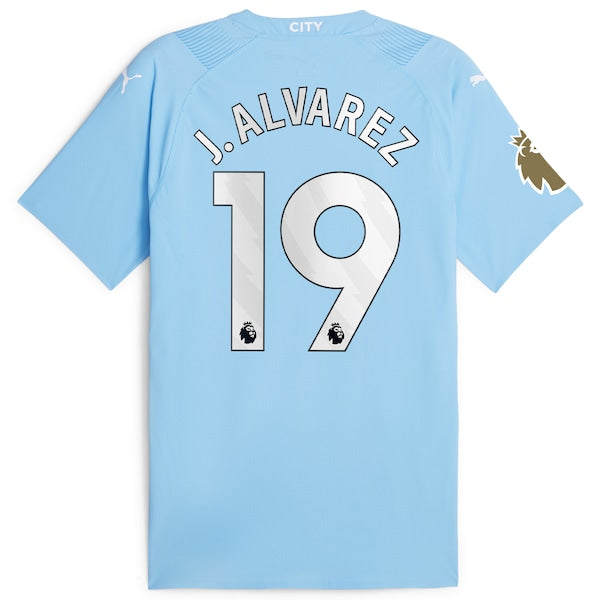 Julián Álvarez Manchester City Puma 2023/24 Home Authentic Player Jersey - Sky Blue