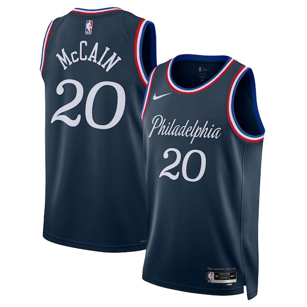 Jared McCain Philadelphia 76ers Nike Unisex 2025/26 Swingman Jersey - Navy - City Edition