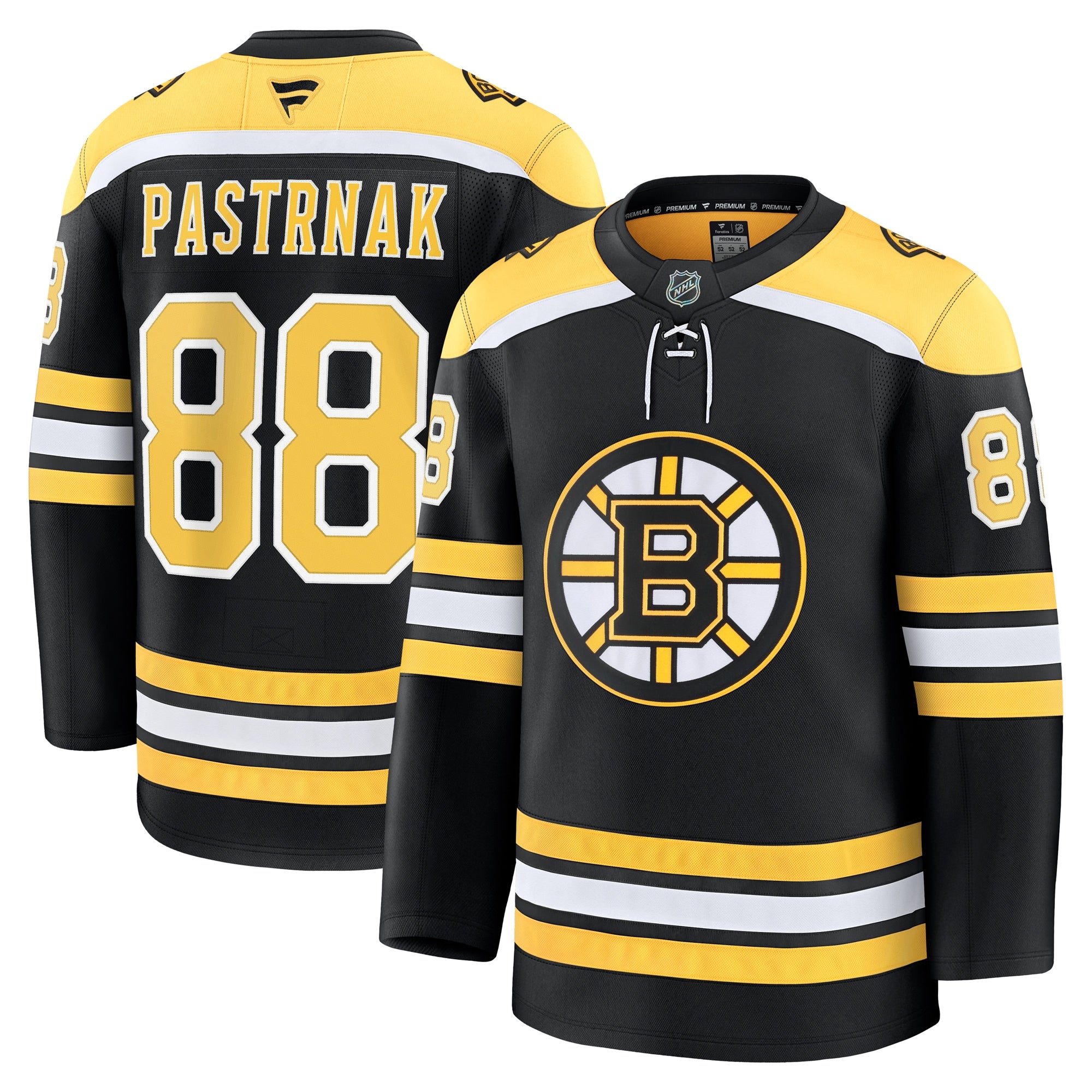 David Pastrnak Boston Bruins  Away Premium Jersey - White/Black