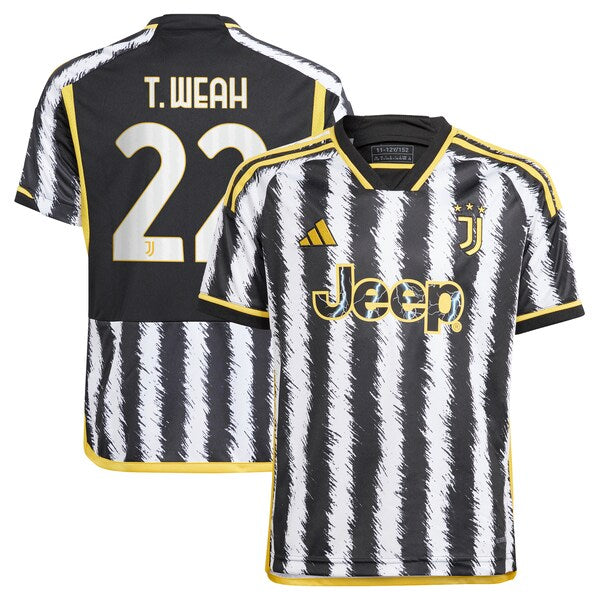 Timothy Weah Juventus adidas Youth 2023/24 Home Replica Player Jersey - Black