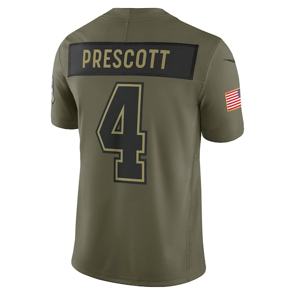 Dak Prescott Dallas Cowboys Nike 2025 Salute to Service Limited Jersey - Olive