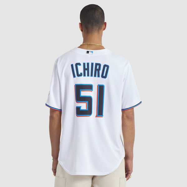 Ichiro Suzuki Miami Marlins Nike 2025 Baseball Hall of Fame Name & Number Retired Replica Jersey - White