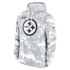 Pittsburgh Steelers Nike 2024 Salute to Service Club Fleece Pullover Hoodie - Arctic Camo