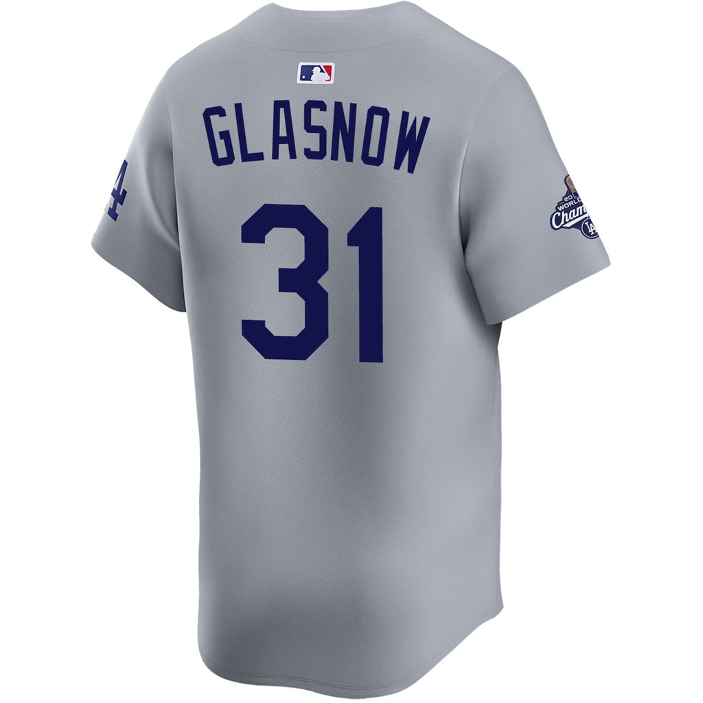 Tyler GlasnowLos Angeles Dodgers Nike 2025 World Series Champions Home Replica Jersey - Grey