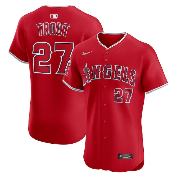 Mike Trout Los Angeles Angels Nike Alternate Elite Jersey - Red/White