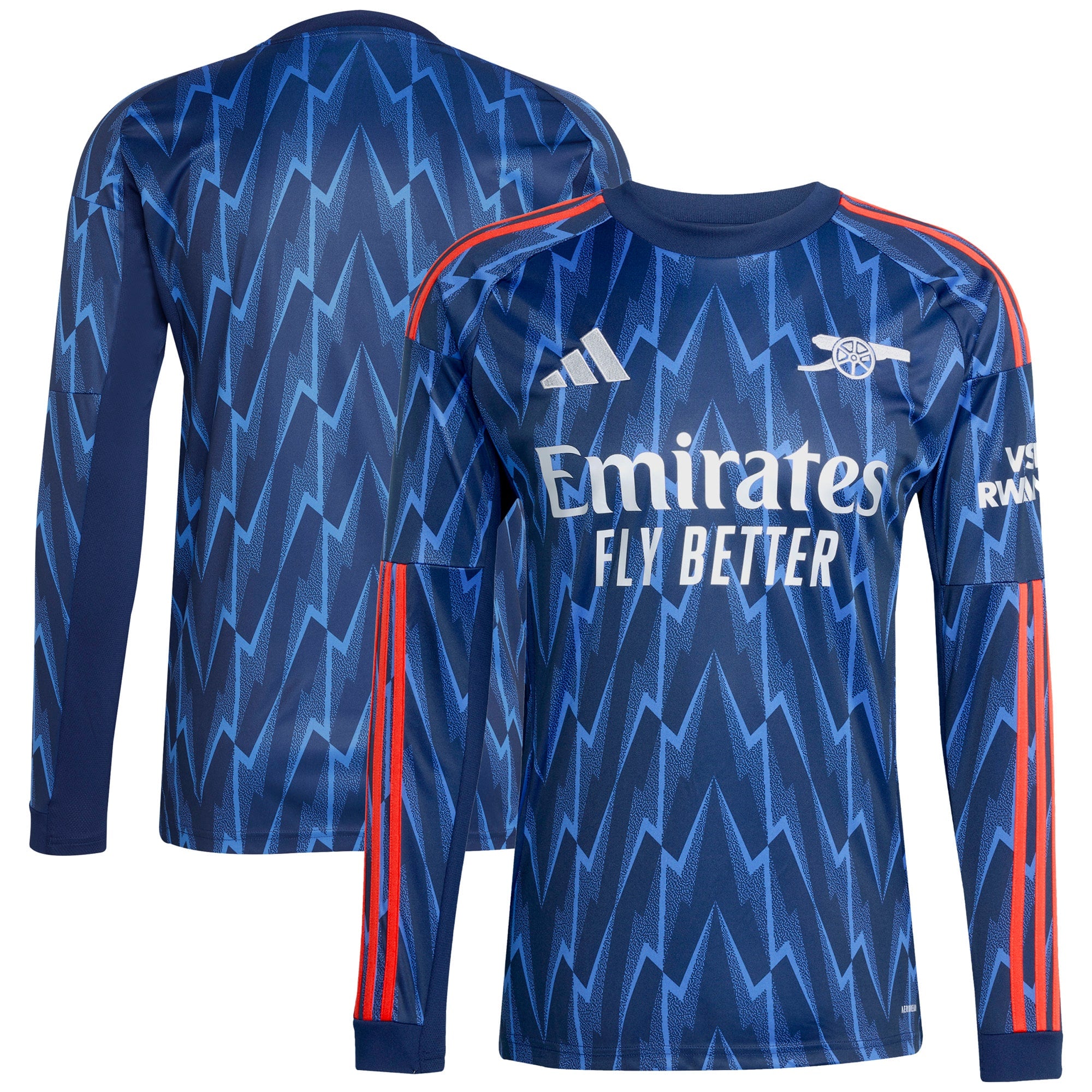 Arsenal adidas 2025/26 Third Replica Long Sleeve Jersey - White/Blue/Red