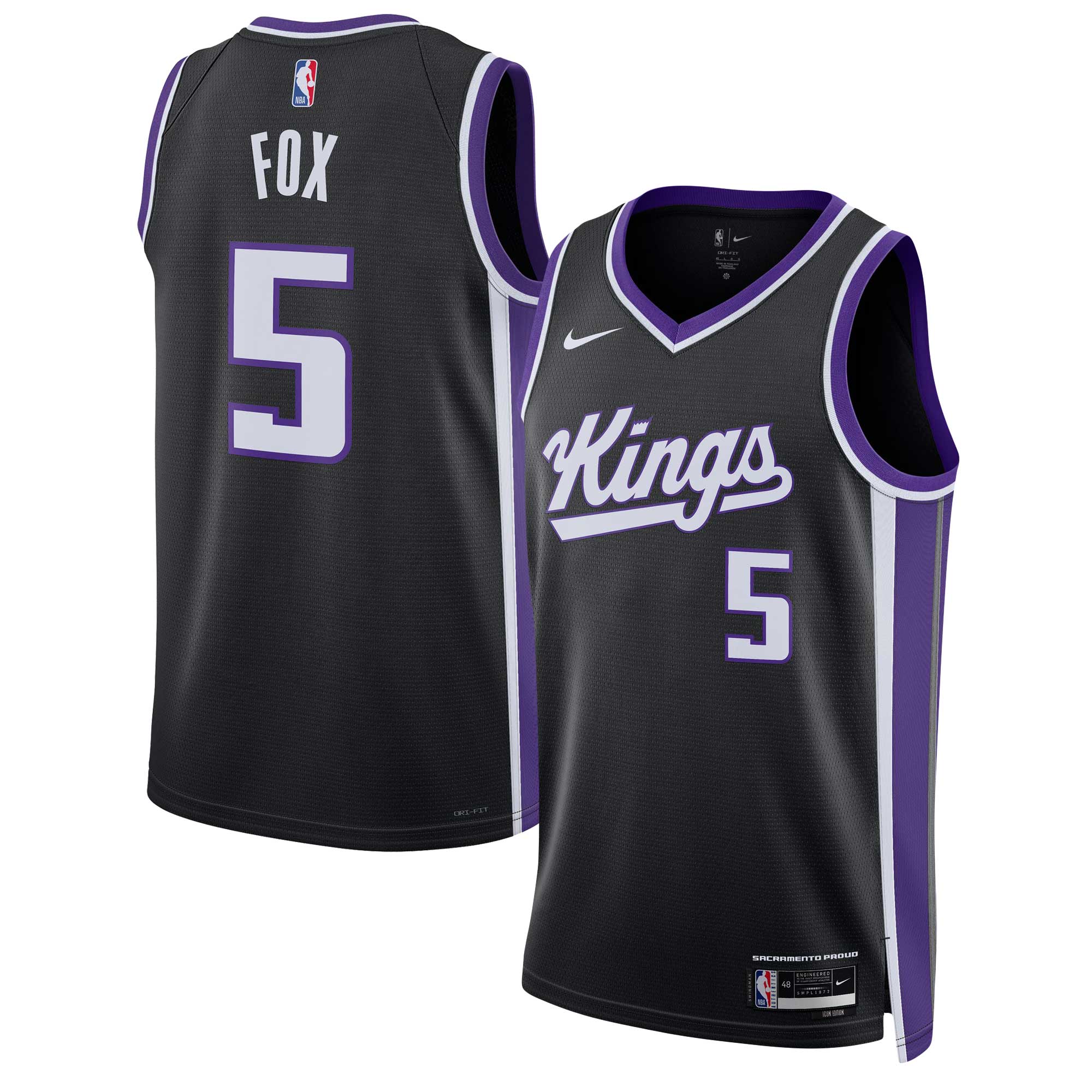 De'Aaron Fox Sacramento Kings Nike Unisex Swingman Jersey - Association Edition - White/Black