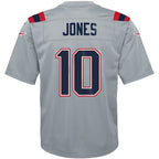 Mac Jones New England Patriots Nike Youth Inverted Game Jersey - Gray